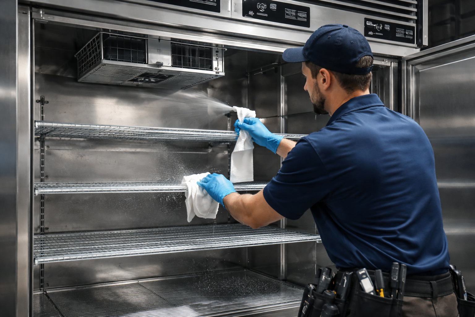 how to clean commercial refrigerator